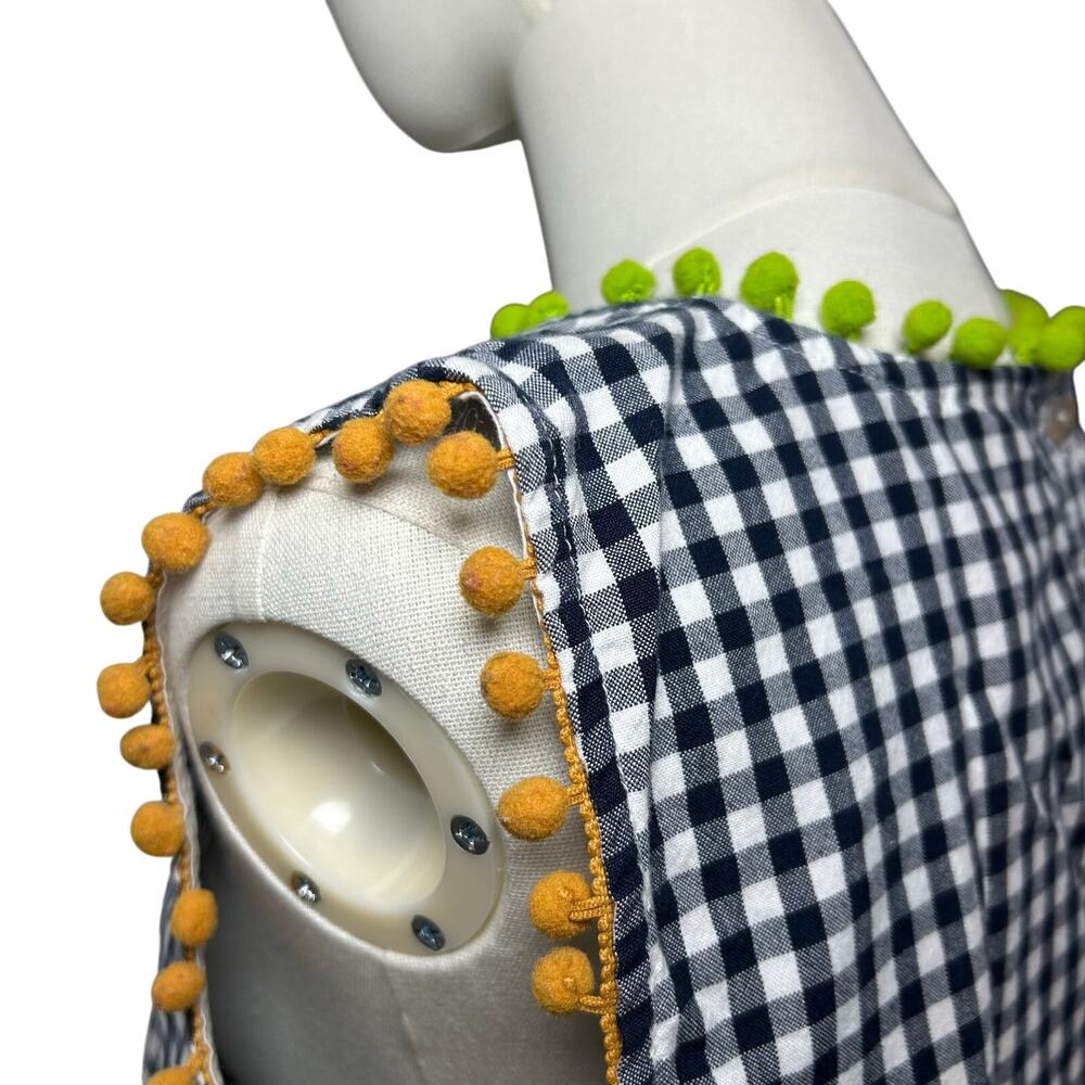 VTG 90s Ivy Jane Gingham Pom Pom Balls Top Large Retro Cottage Whimsigoth Casual View 5